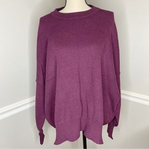Deep Purple Plum Oversized Knit Sweater